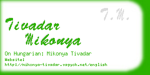 tivadar mikonya business card